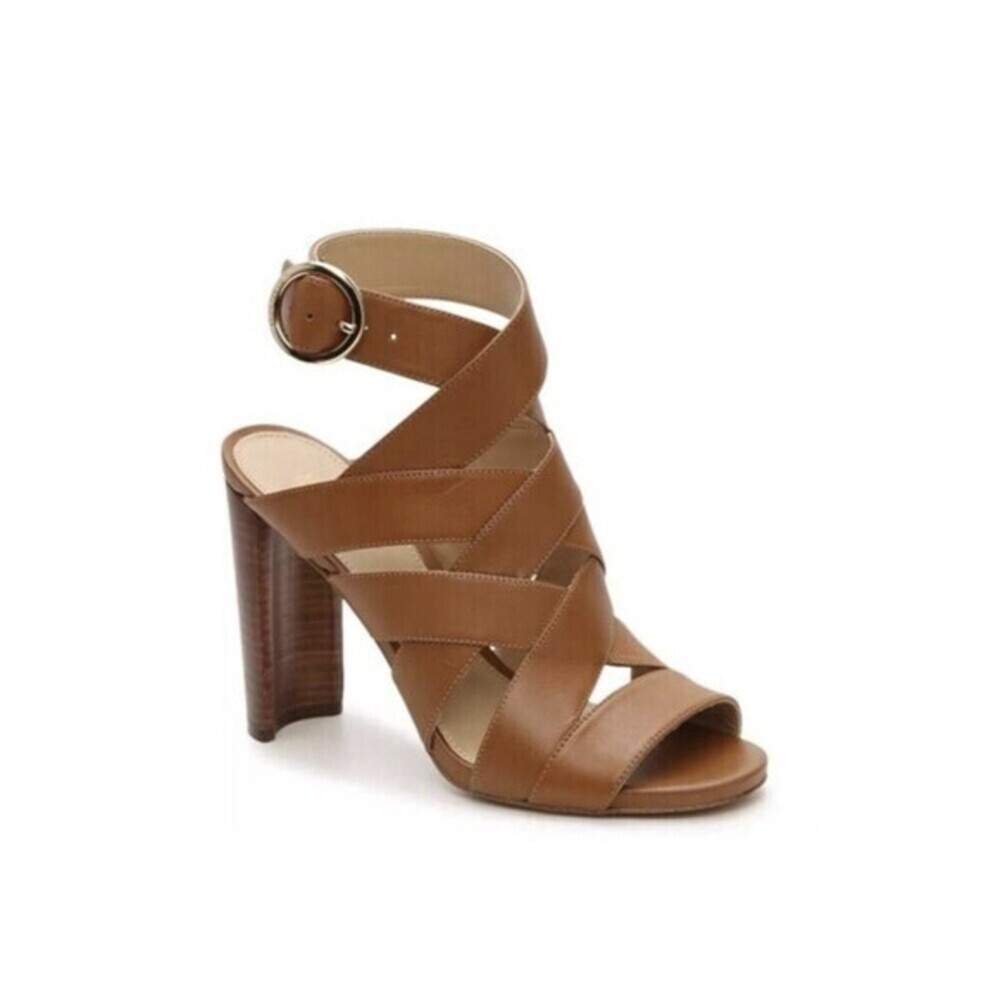 Michael Kors Sz 8 Tan Strap Platform High Heels